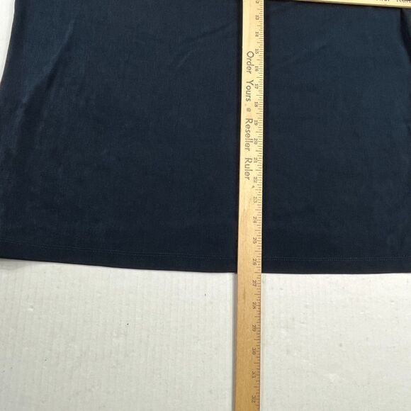 Chicos Travelers Wrinkle Resistant Top Blue Cut Out Sleeve Stretch Blouse 3 XL - Picture 6 of 10